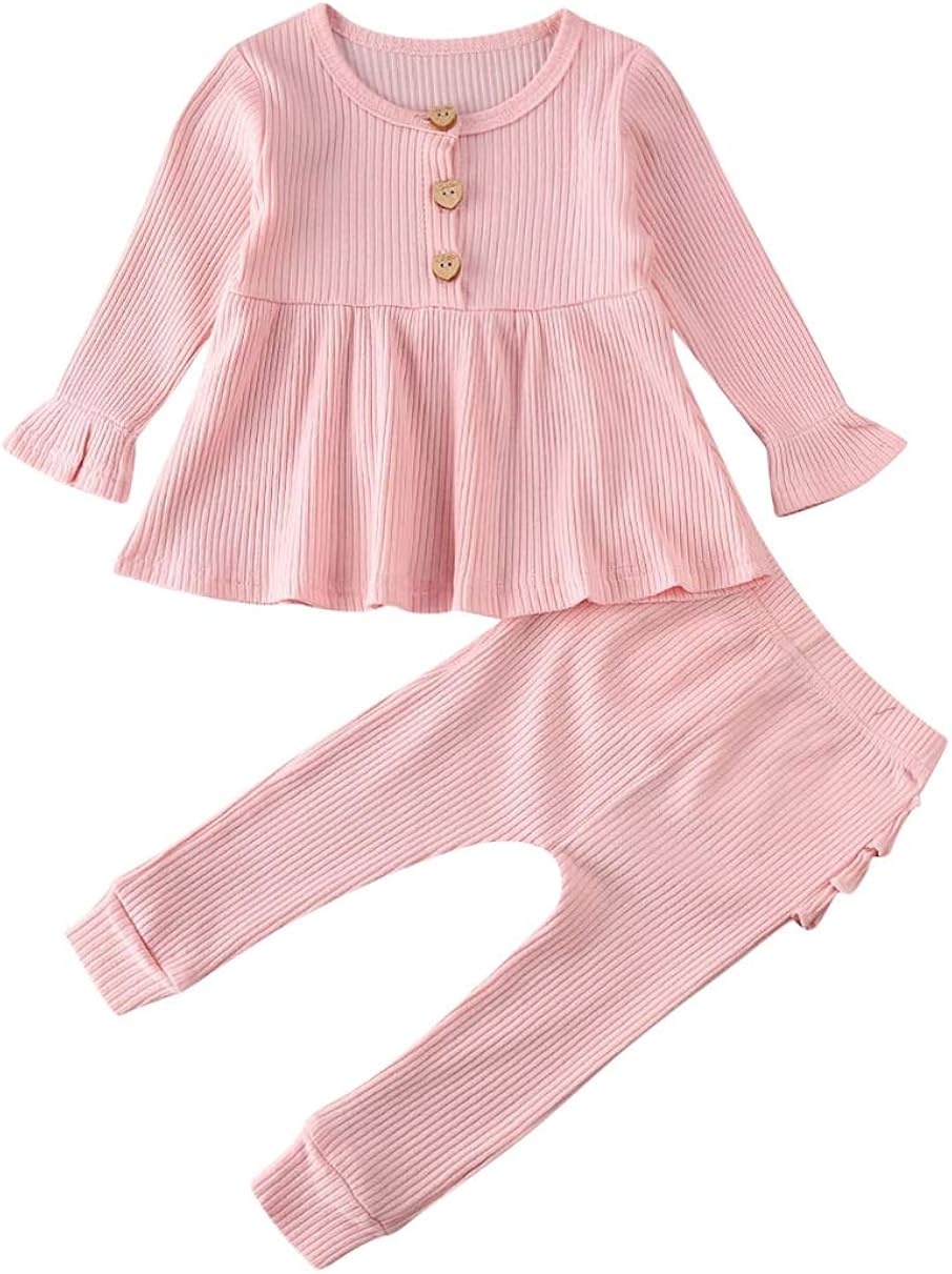 sam perkins 幼童男童女童*棉秋冬季服装 t 恤裤睡衣套装纯色套装